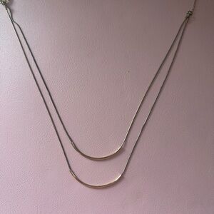 Perfect Holiday Gift Fancy Dainty Gold Double Bar Necklace – Minimalist Layered